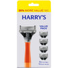 Shaving Razor for Men with 5 Razor Blade Refill Cartridges, Ember Orange