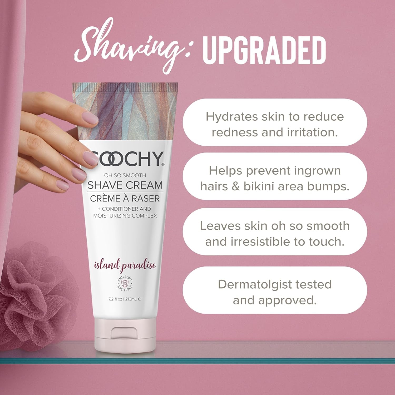 Intimate Shaving Cream | Shave Conditioner & Moisturizer for Face & Body | Ideal for Sensitive Skin Care, Anti-Bump | Island Paradise, 32 Oz