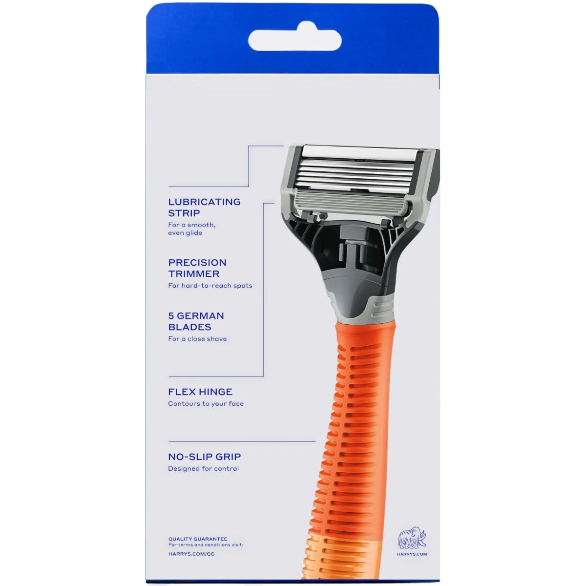 Shaving Razor for Men with 5 Razor Blade Refill Cartridges, Ember Orange