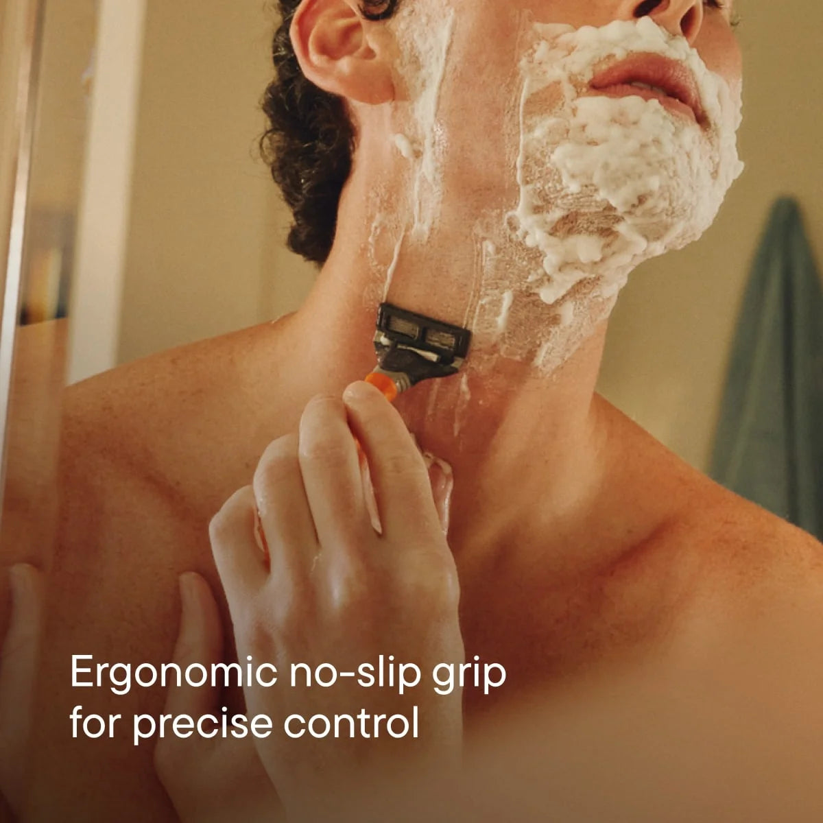 Shaving Razor for Men with 5 Razor Blade Refill Cartridges, Ember Orange